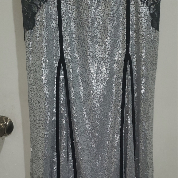 Tadashi Shoji Janus Lace Sequin Sleeveless Gown Si - Picture 7 of 13